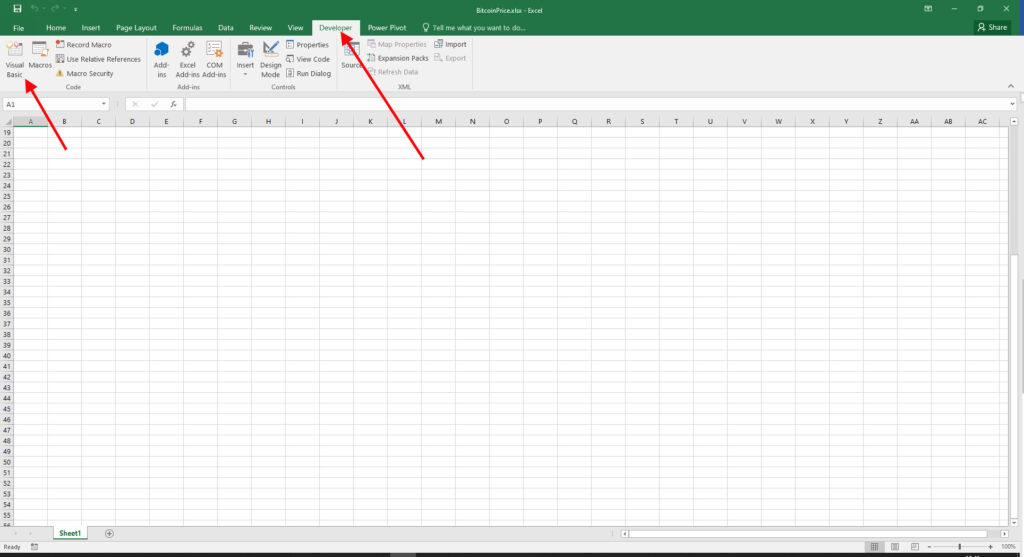 Fig. 5 - Opening of the VBA section